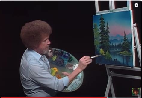 image of bob ross painting an original piece called 'joy of painting'